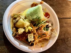 Vegan meal plate  at Indo Tempeh House in Christchurch