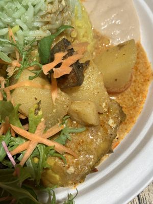 With different vegan sauces  at Indo Tempeh House in Christchurch