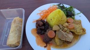 Spring roll and Combo meal at Vegan Night Market at Indo Tempeh House in Christchurch