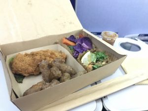 Bento-box on plane  at Peace Cafe - Shibuya Scramble Square in Tokyo
