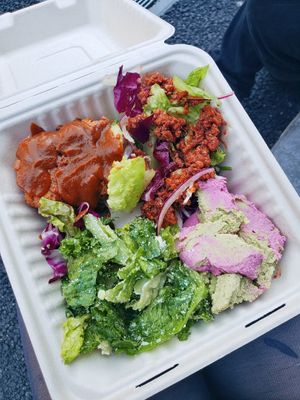 Cutlet meal with sauce at Peace Cafe - Shibuya Scramble Square in Tokyo