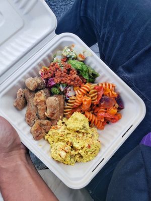 soy meat meal at Peace Cafe - Shibuya Scramble Square in Tokyo