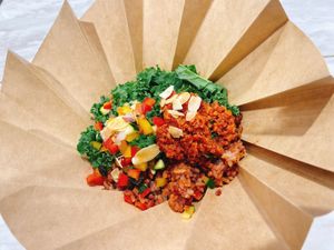 Taco bowl🕊 at Peace Cafe - Shibuya Scramble Square in Tokyo