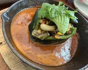 Vegan chile relleno  at Flores in Corte Madera