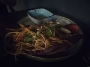 Banana flower salad. Served in actual banana flower! at La Gom Kitchen in Phu Quoc