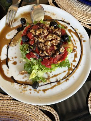 The house salad with cheese and bacon served separately for my non veggie friends to enjoy. That’s how accommodating the owner is    at La Estación in San Pablo De Buceite