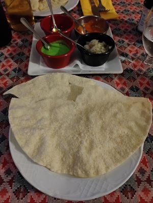 Complimentary poppadums at Namaste Nepalese and Indian in Nerja