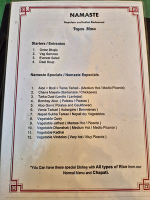  at Namaste Nepalese and Indian in Nerja