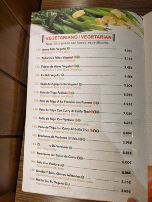 vegetarian (mostly vegan) menu at Chun in Madrid