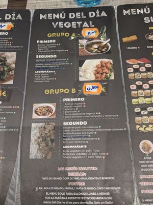 Menú del día vegetal at Chun in Madrid