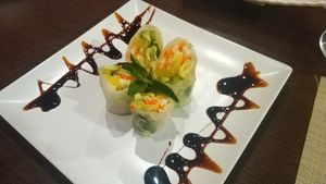 Rollitos fríos Veggie.
Wraps cold veggies. at Chun in Madrid