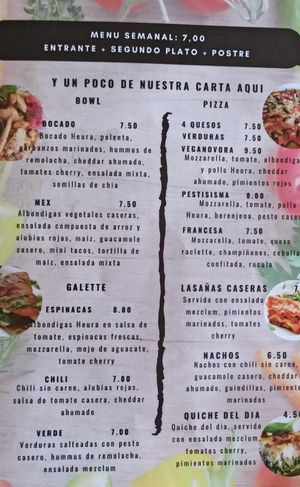 Carta at Las Delicias de Emma in Tenerife