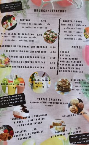 Carta at Las Delicias de Emma in Tenerife