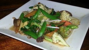 fried vegetables at Big Mountain in Koh Phangan