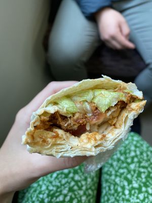 Mexican plant based taco wrap at Upgrade Plant Based Kitchen in Osaka