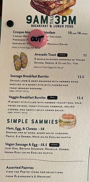 Menu - June 2024  at Good Weather Bicycle & Cafe in Seattle