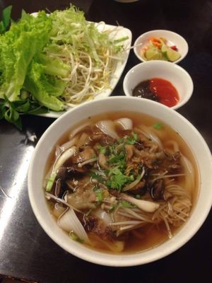 mushroom pho at Vegan Heaven in Da Lat