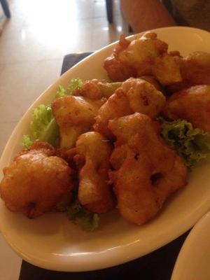 fried cauliflower at Vegan Heaven in Da Lat