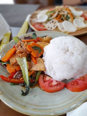 Rice dish at Vegan Heaven in Da Lat