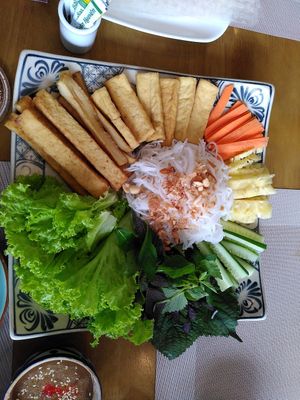 Summer rolls at Vegan Heaven in Da Lat