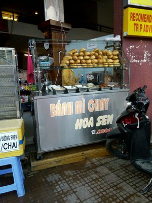 they also serve vegetarian Banh Mi in the front of the restaurant at Vegan Heaven in Da Lat