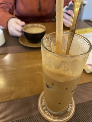 Vietnamese coffee   at Vegan Heaven in Da Lat