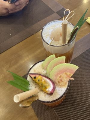 Iced teas  at Vegan Heaven in Da Lat