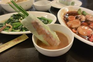 Spring rolls at Vegan Heaven in Da Lat