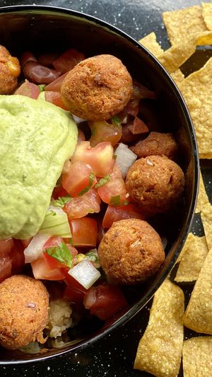 Ensalada de arroz/frijoles vegana  at Taco Taco in Monteverde