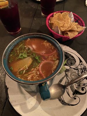 Pozole (bowl)  at Taco Taco in Monteverde