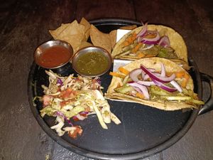Vegan friendly soft shell tacos at Taco Taco in Monteverde