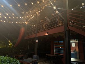 Outdoor seating... at Taco Taco in Monteverde