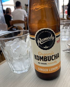 Ginger and Lemon Kombucha drink   at Little Cove Espresso in New Territories
