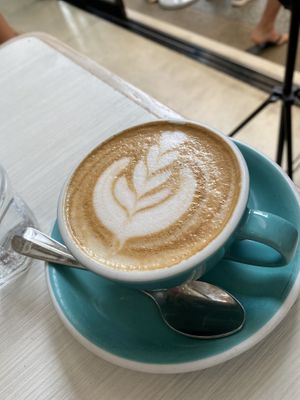 Strong coffee! Good latte art for almond milk standards at Little Cove Espresso in New Territories