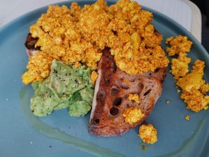Tofu, avacado sour dough at Little Cove Espresso in New Territories