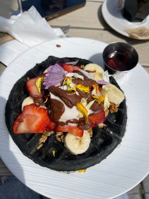 Charcoal waffle  at Parakeet Cafe in San Diego