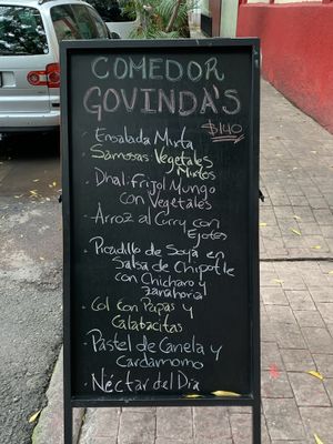 El menú del día que fui c:  at Templo Hare Krishna in Mexico City