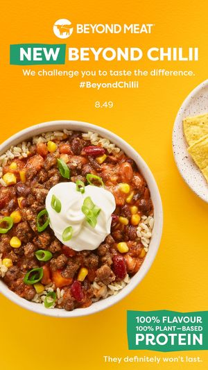 Our meatless Beyond Chilii is made with Beyond Meat beefy crumbles. Remove the greek yogurt on top for a 100% vegan meal! at freshii in Richmond