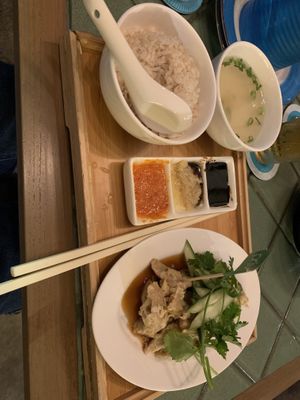 Hainanese style soya based chicken with garlic, soya and chilli  at Privé - Tiong Bahru in Central Singapore