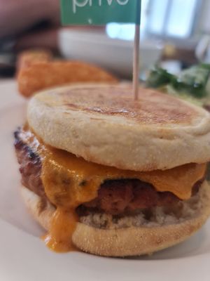 Vegan cheese sausage muffin 21/8/23 at Privé - Tiong Bahru in Central Singapore