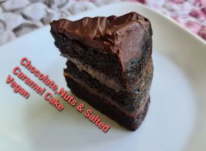 Chocolate,Nuts & Salted Caramel Cake Vegan at Privé - Tiong Bahru in Central Singapore