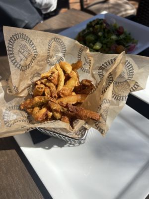 Pickle fries   at Trevor's at the Tracks in San Juan Capistrano