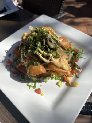 Vegan jackfruit flautas!!   at Trevor's at the Tracks in San Juan Capistrano