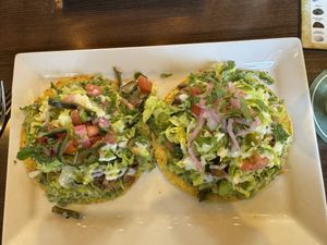 Vegan Tostada  at Trevor's at the Tracks in San Juan Capistrano