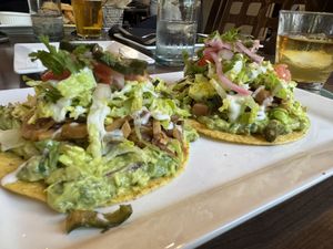 Vegan Tostada  at Trevor's at the Tracks in San Juan Capistrano