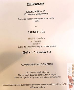 Menu at LACTEM in Paris