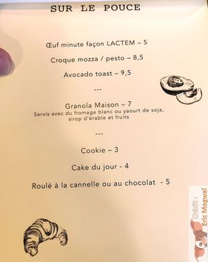 Menu at LACTEM in Paris