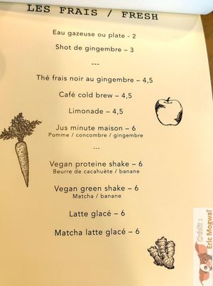 Menu at LACTEM in Paris
