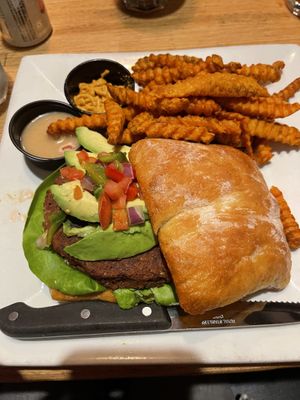 southwest chipotle burger was really good and filling. was able to save half for leftovers  at BrickHouse in Patchogue