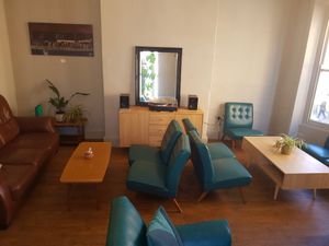 Cool upstairs seating at Cafe Etch in Middlesbrough